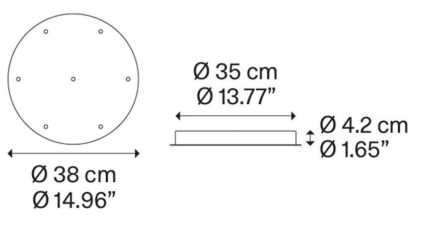 Multiple plafond montage rond