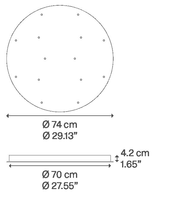 Multiple plafond montage rond
