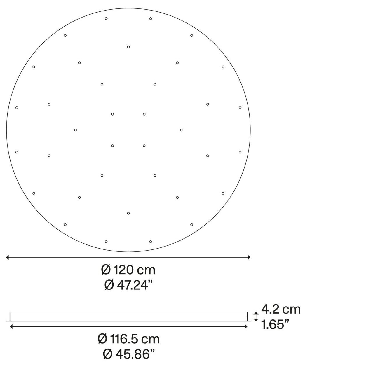 Multiple plafond montage rond