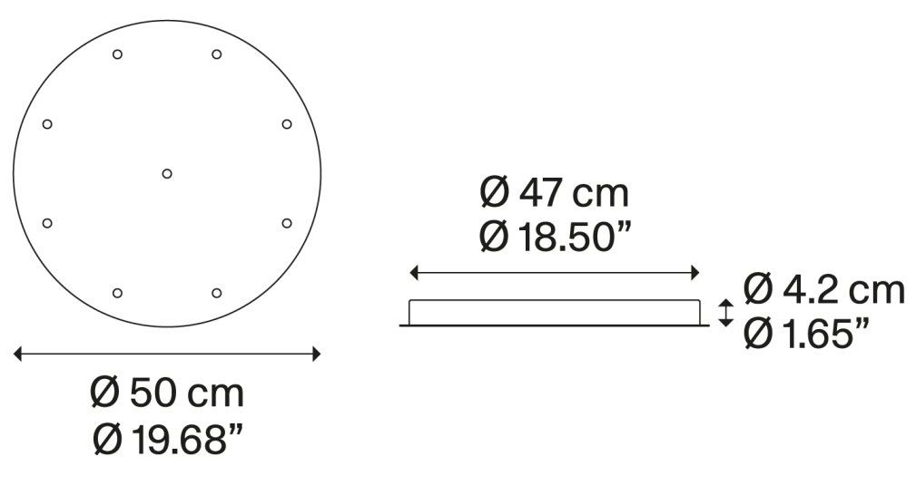Multiple plafond montage rond