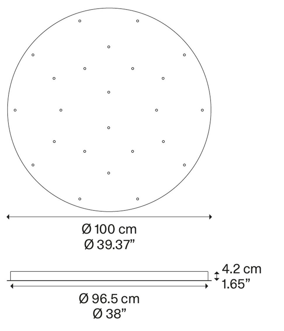 Multiple plafond montage rond
