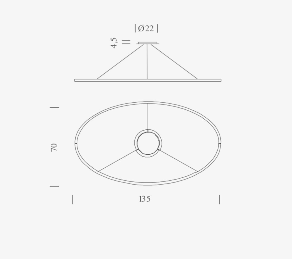 Ellisse Major Downlight hanglamp 