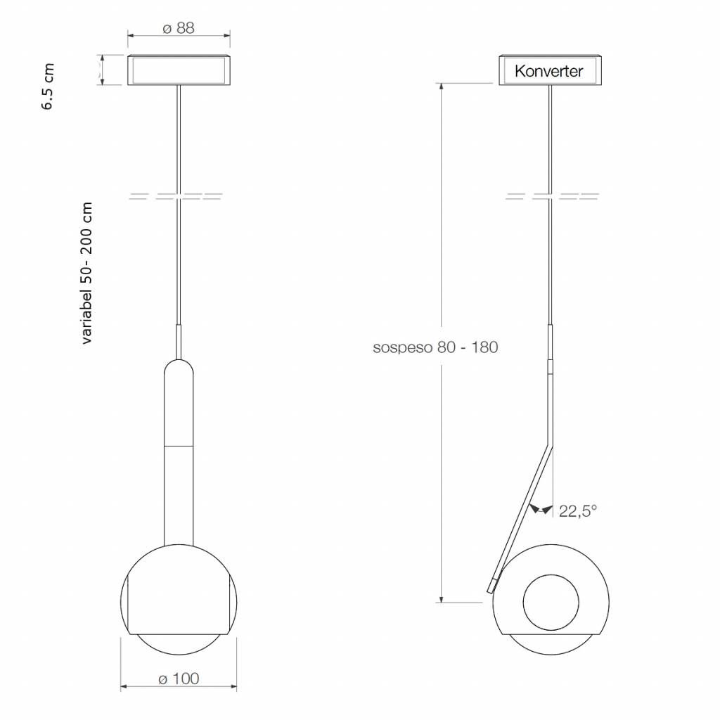 io 3d sospeso. hanglamp. Black phantom  