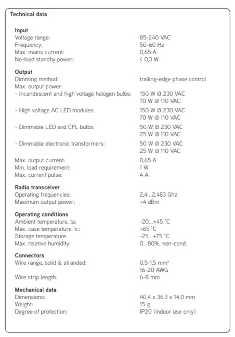 Casambi CBU-TED  bluetooth control Trailing Edge max. 230V/150 watt 