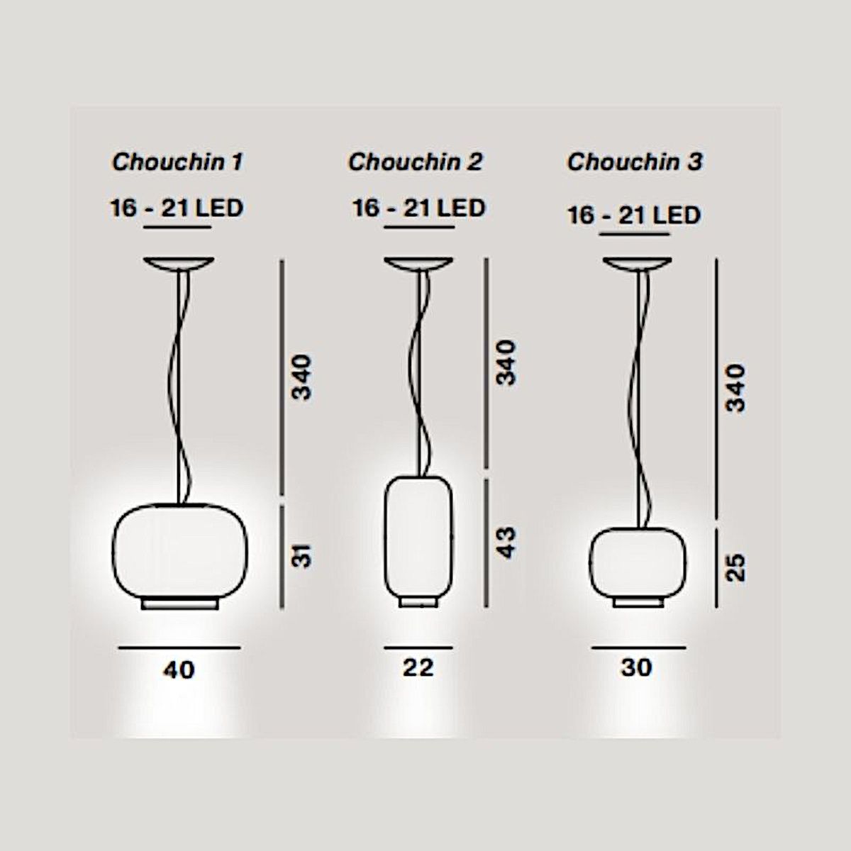 Chouchin Bianco 3 hanglamp    