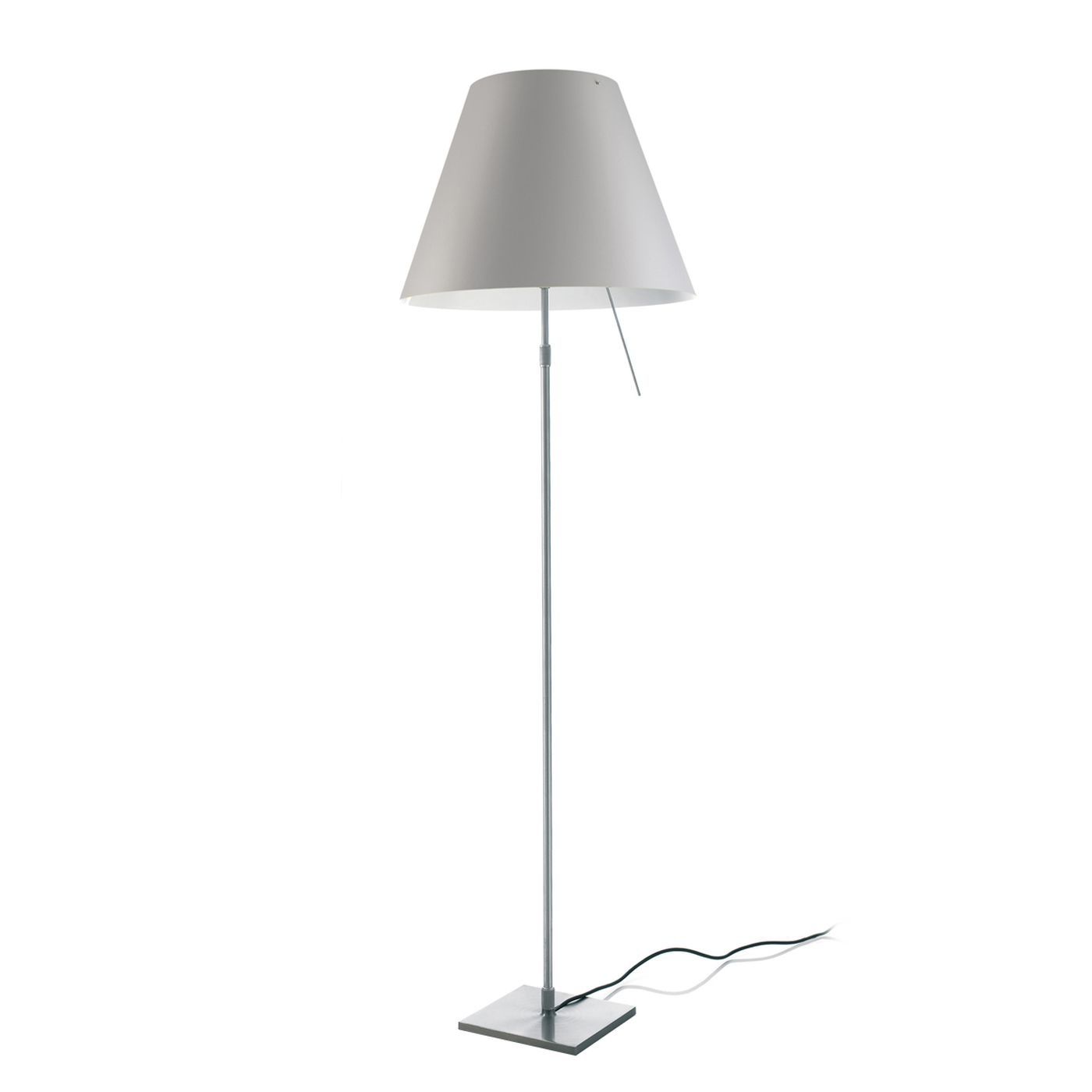 Costanza telescopisch vloerlamp on/off aluminium