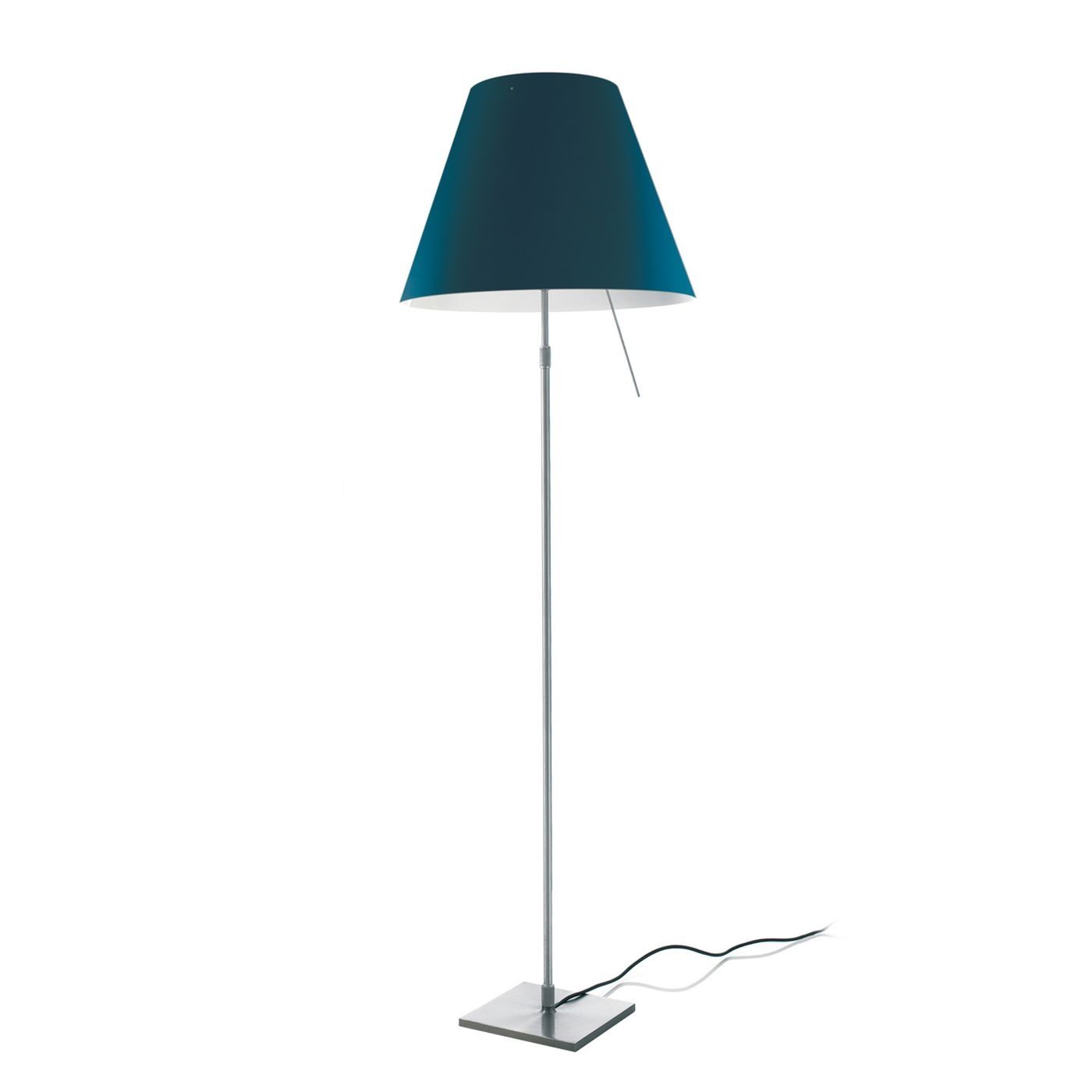 Costanza telescopisch vloerlamp on/off aluminium