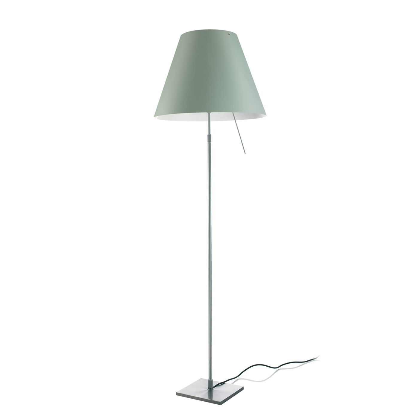 Costanza telescopisch vloerlamp on/off aluminium