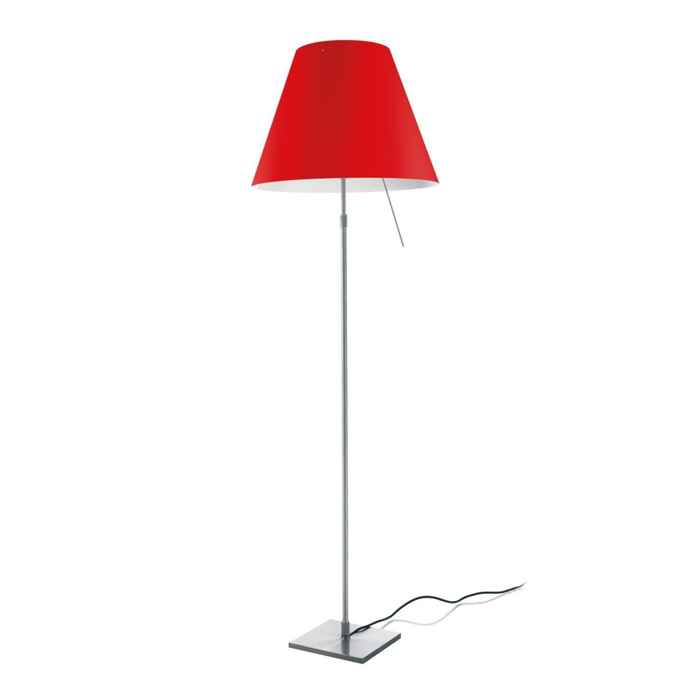 Costanza telescopisch vloerlamp on/off aluminium