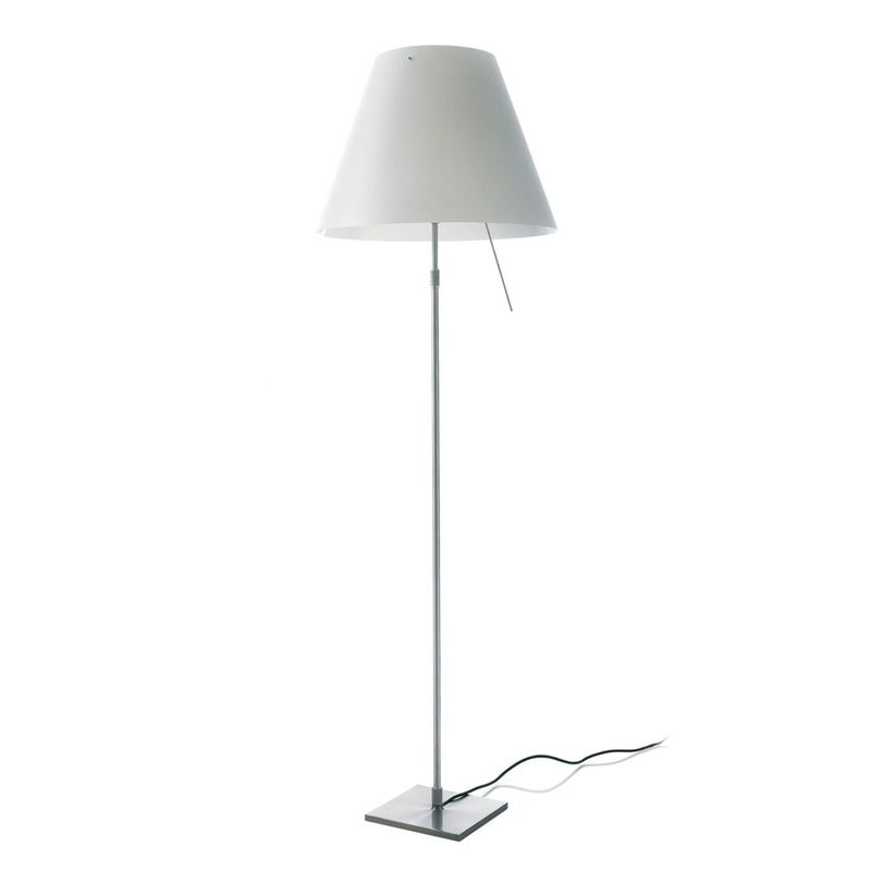 Costanza telescopisch vloerlamp on/off aluminium