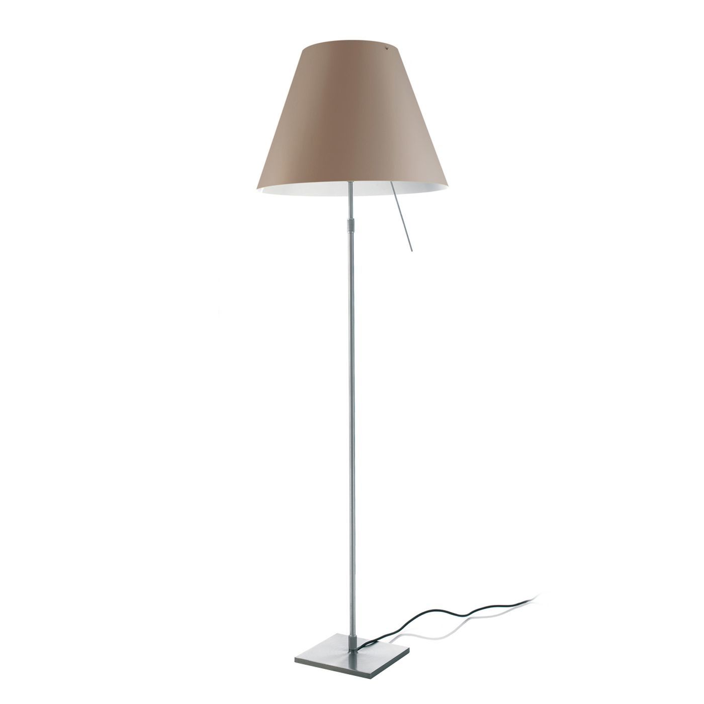 Costanza telescopisch vloerlamp on/off aluminium
