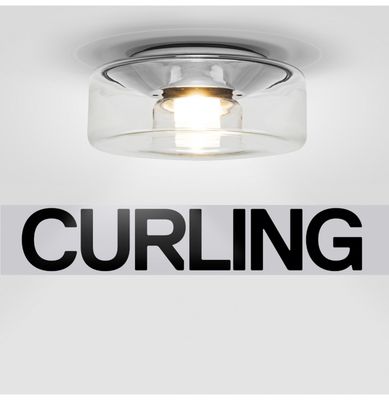Curling plafondlamp. Transparant. L