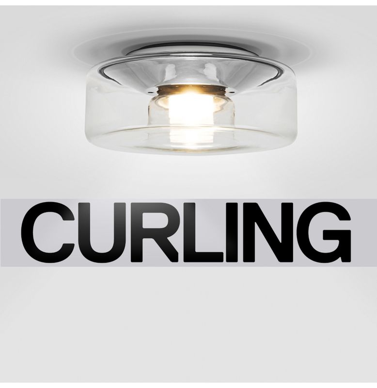 Curling plafondlamp. Transparant. M