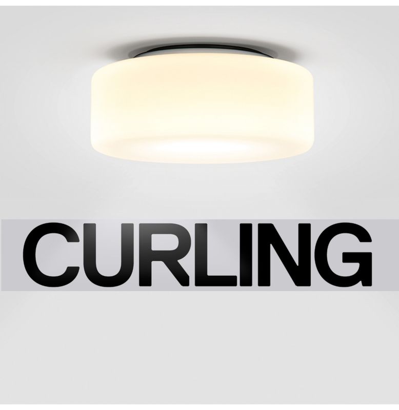 Curling plafondlamp. Opaal M