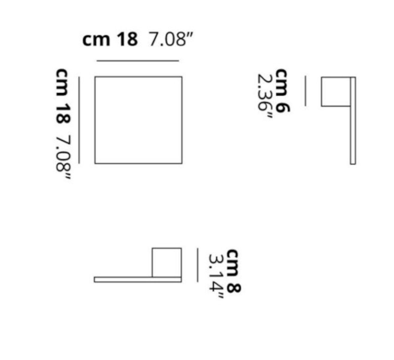 Puzzle single square wand/plafondlamp 
