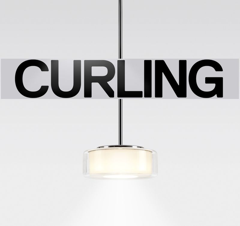 Curling hanglamp: Tube. Transparant/conisch L  