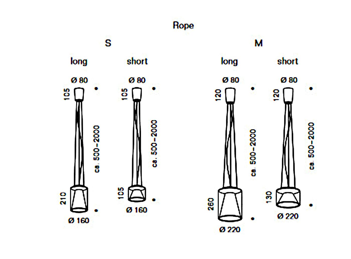 Drum hanglamp Rope. M   