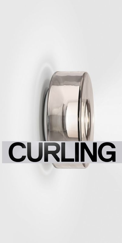 Curling wandlamp: Zilver M