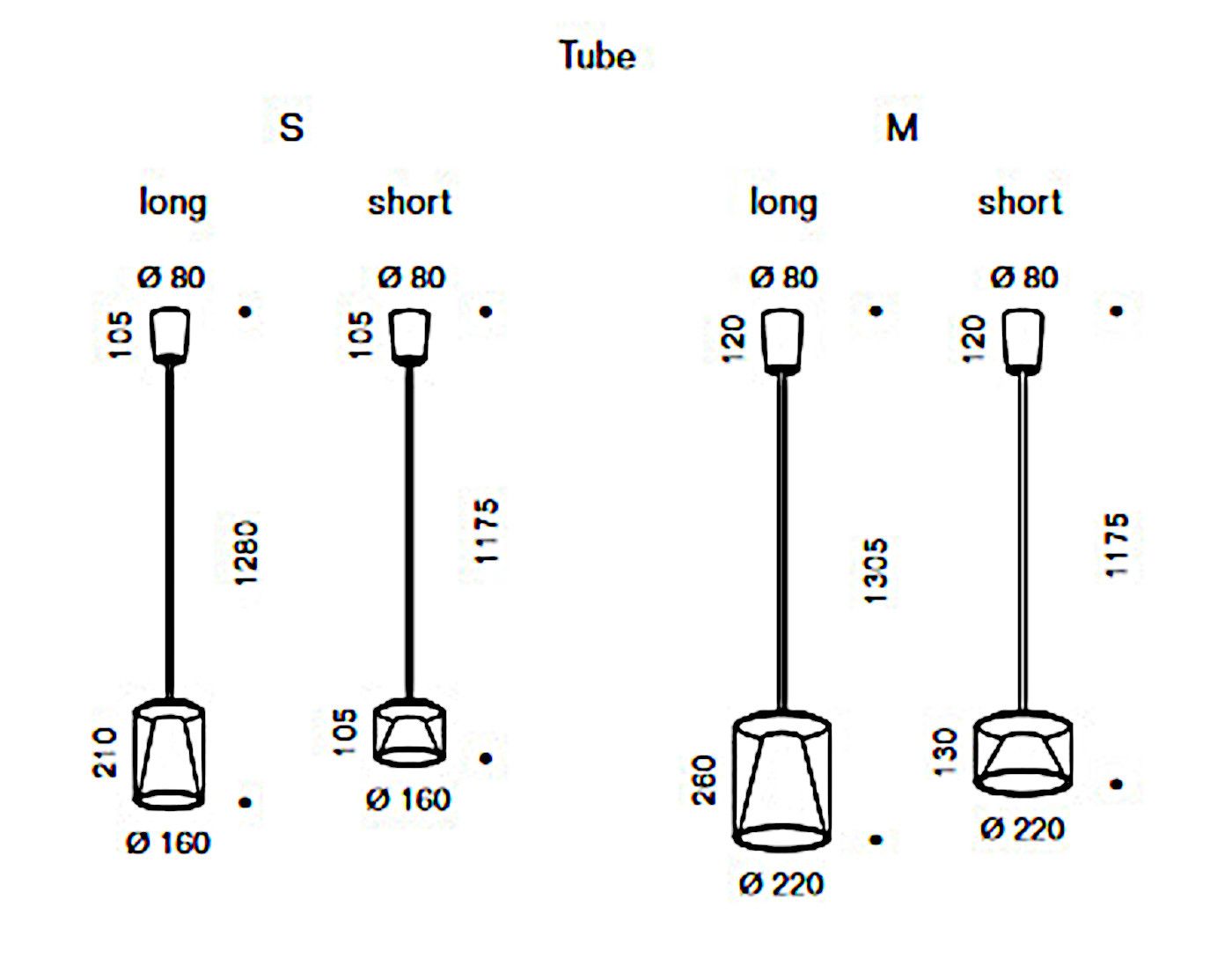 Drum hanglamp Tube. M