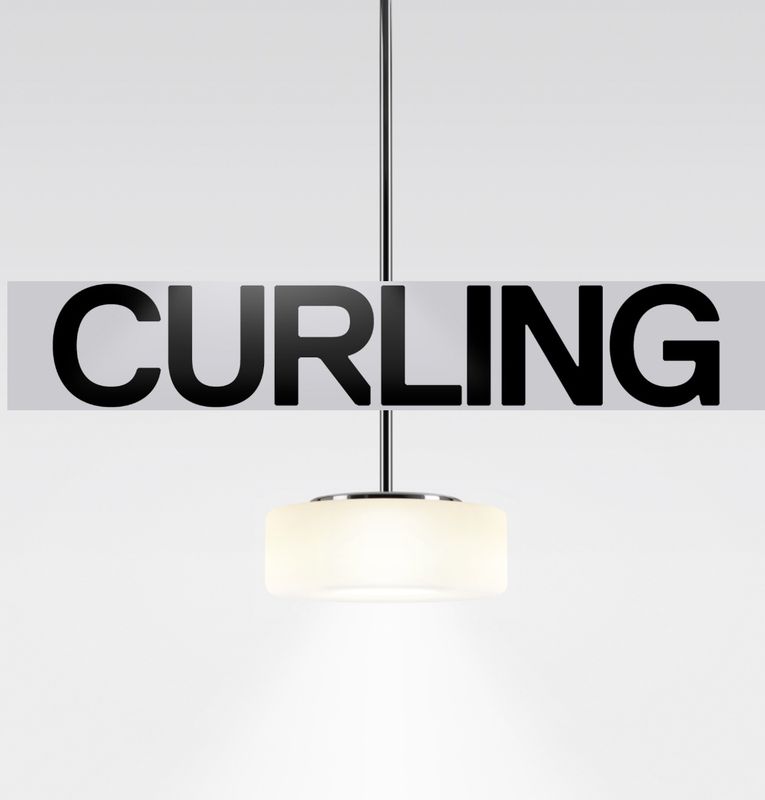Curling hanglamp: Tube. Opaal. M 