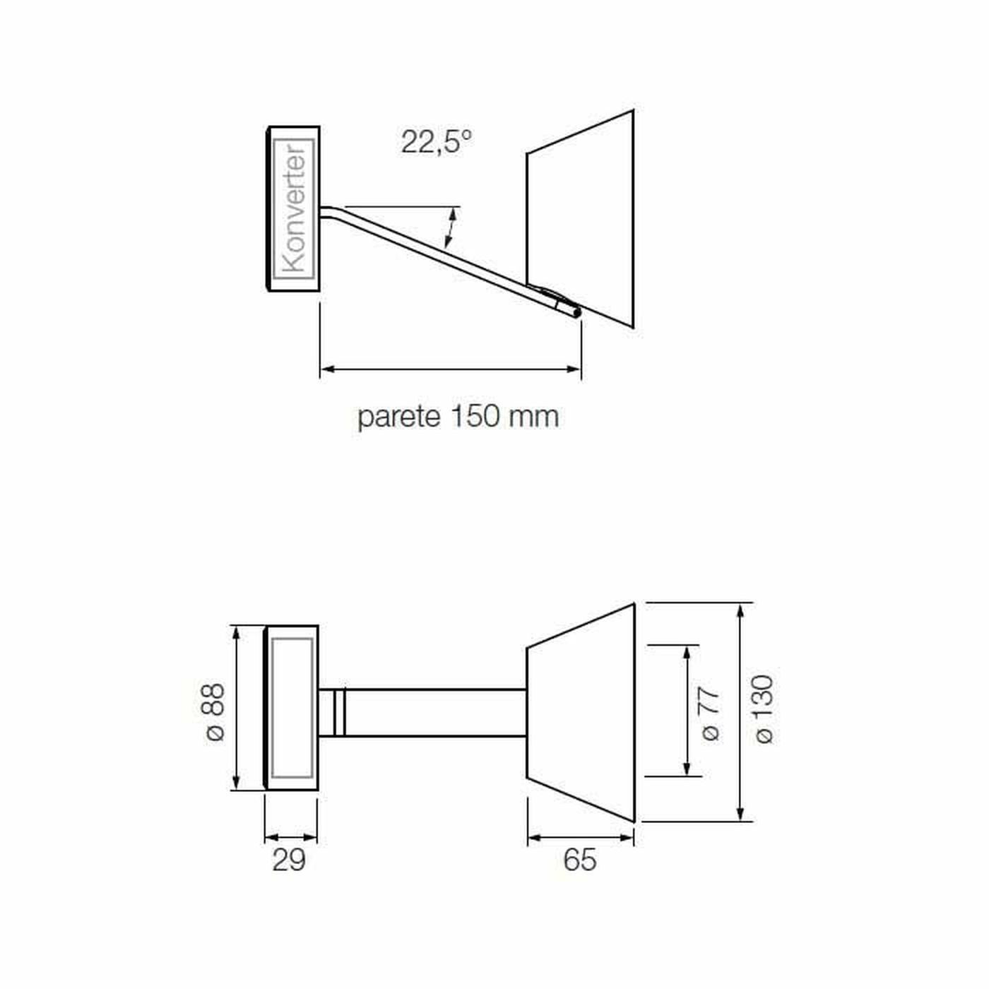 Lei parete wandlamp. Mat zwart