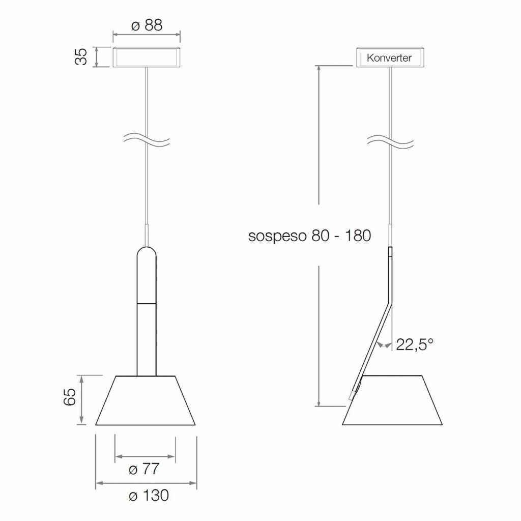 Lei sospeso hanglamp. Mat zwart