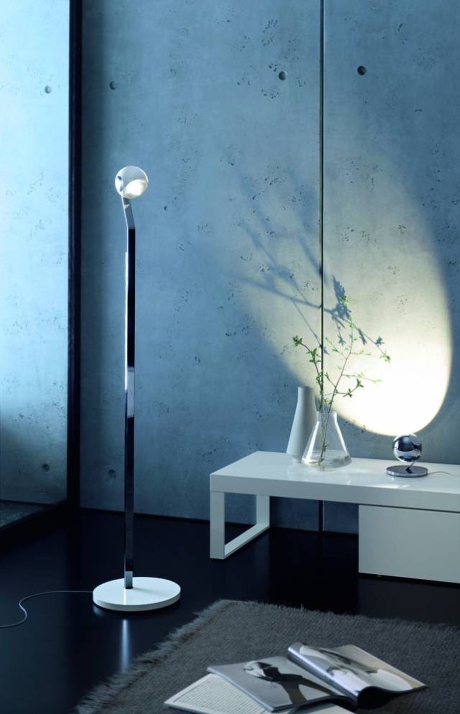 io 3d lettura vloerlamp. Hoogglans wit