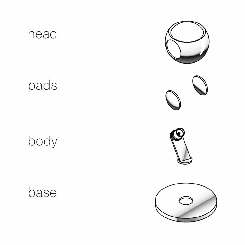 io 3d basso. vloerlamp. Hoogglans wit
