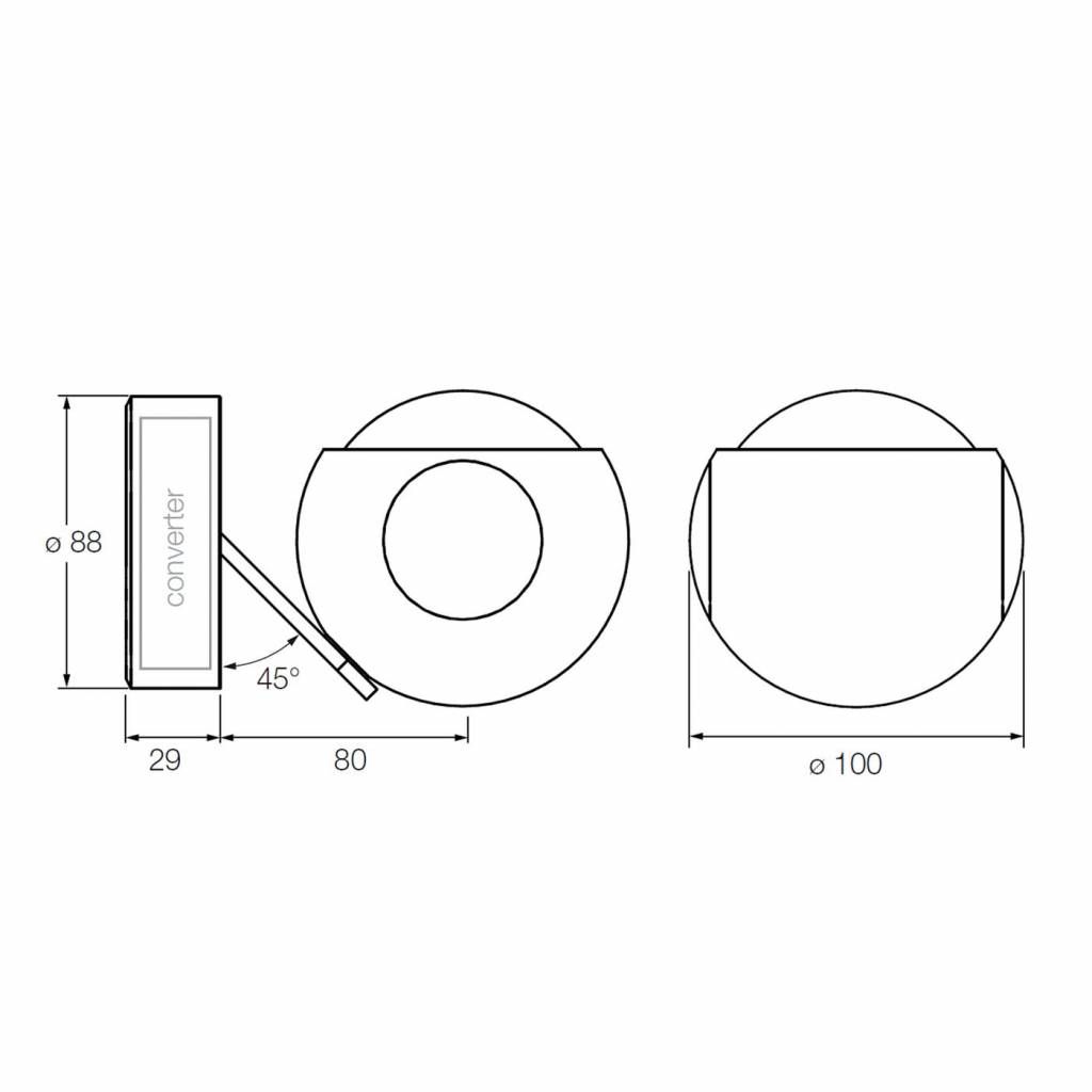 io 3d pico wand/plafondlamp. Mat zwart