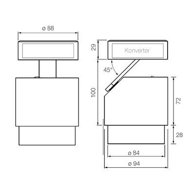 Lui Pico zoom wandlamp. Mat wit