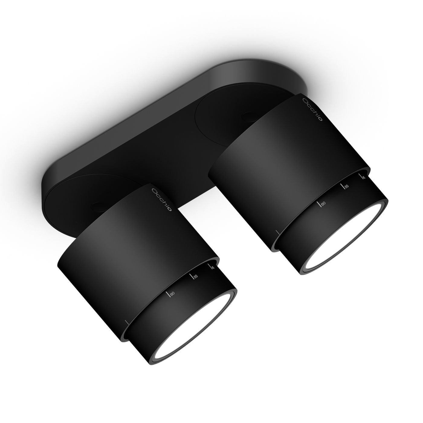 Lui alto doppio Volt zoom plafondlamp. Mat zwart