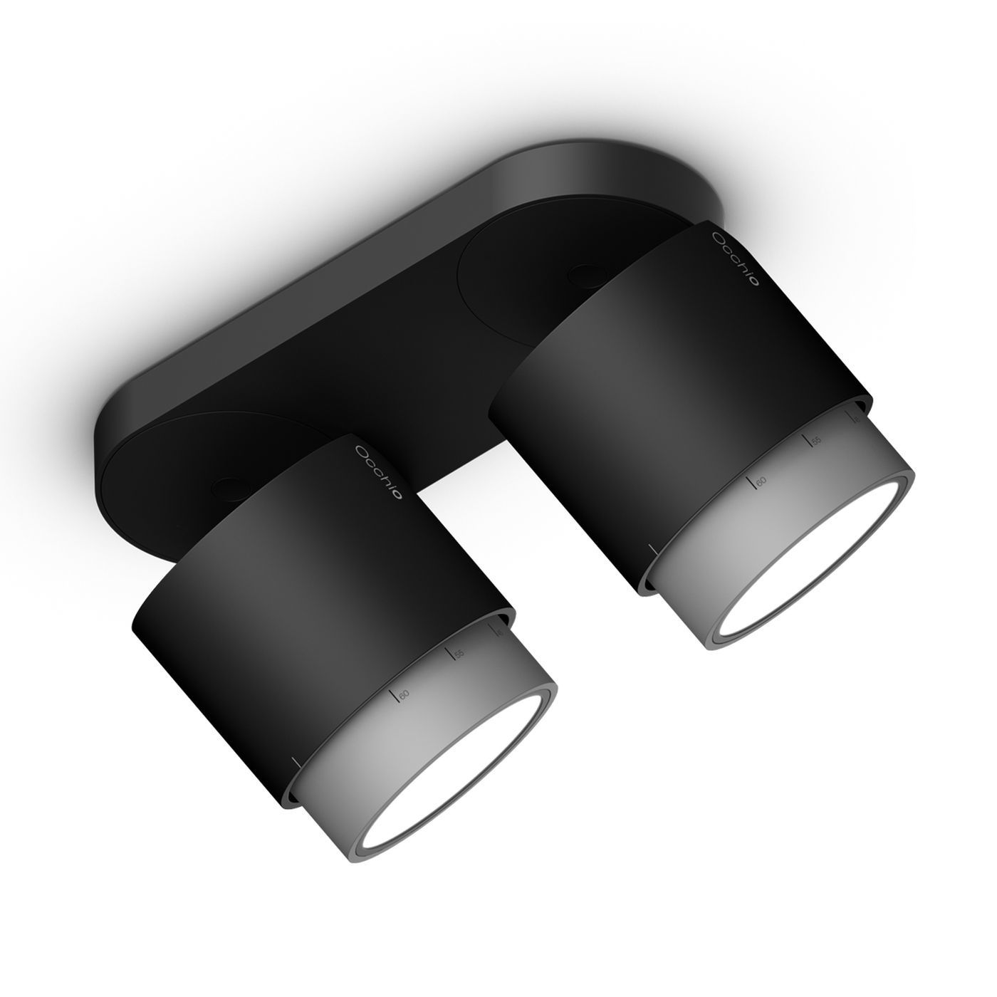 Lui alto doppio Volt zoom plafondlamp. Mat zwart
