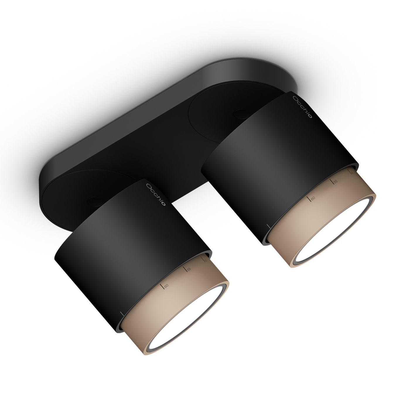 Lui alto doppio Volt zoom plafondlamp. Mat zwart