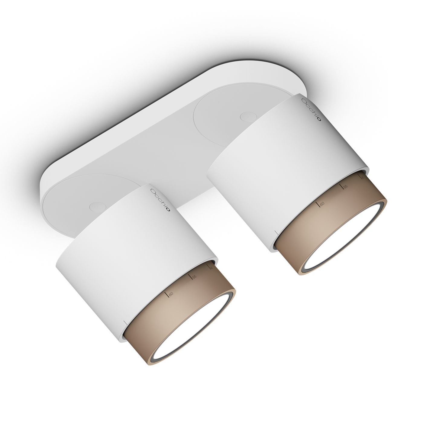 Lui alto doppio Volt zoom plafondlamp.  Wit