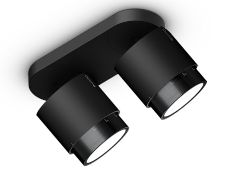 Lui alto doppio Volt zoom plafondlamp. Mat zwart