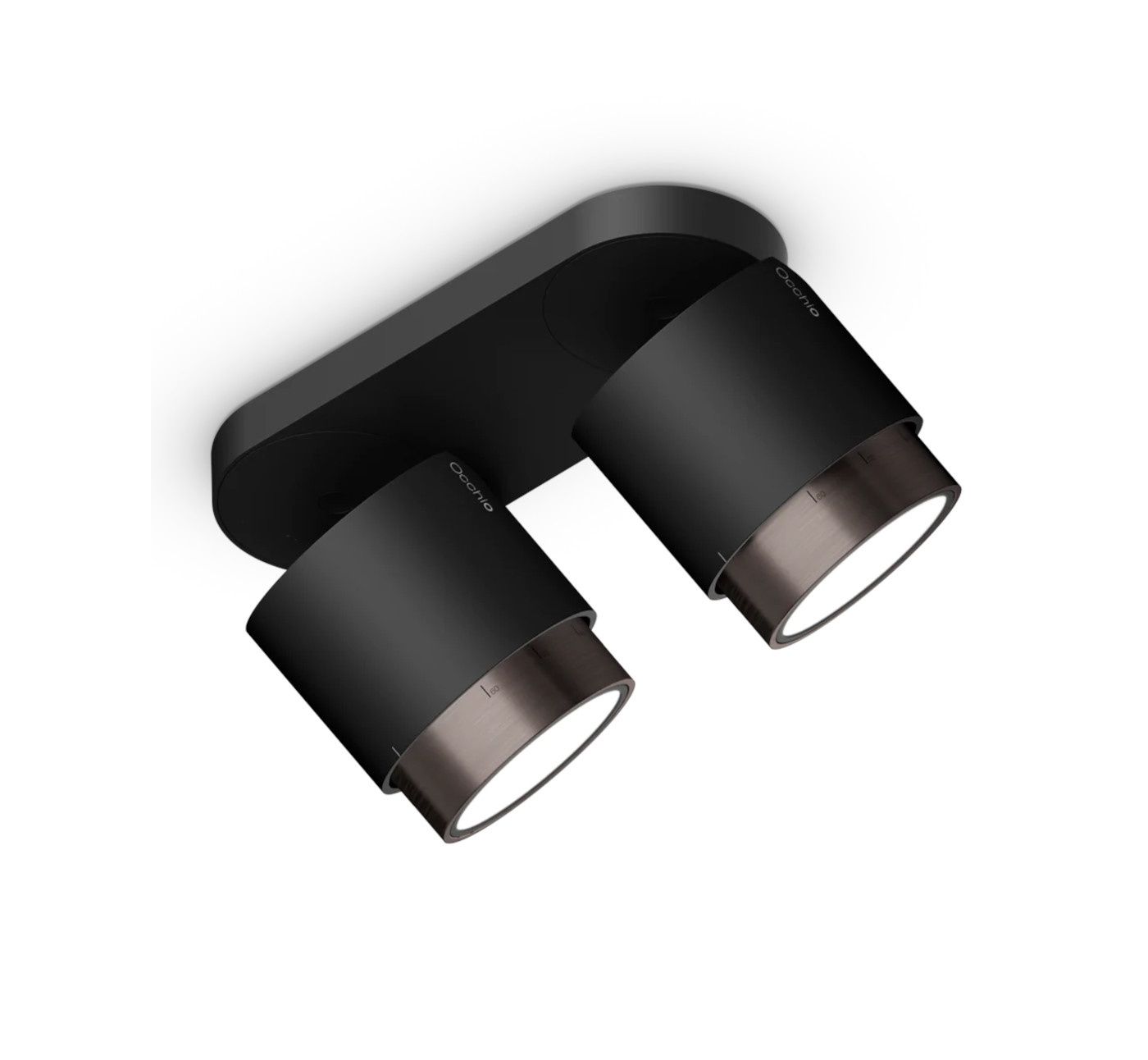 Lui alto doppio Volt zoom plafondlamp. Mat zwart