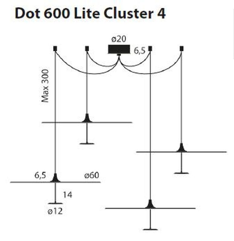 Dot 600 Lite Cluster 4 hanglamp  