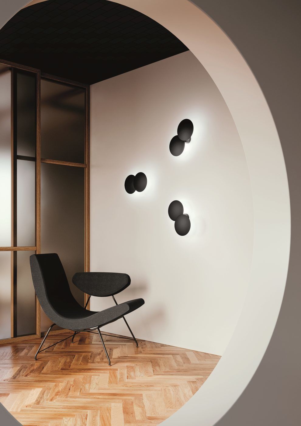 Puzzle Round Double wandlamp 