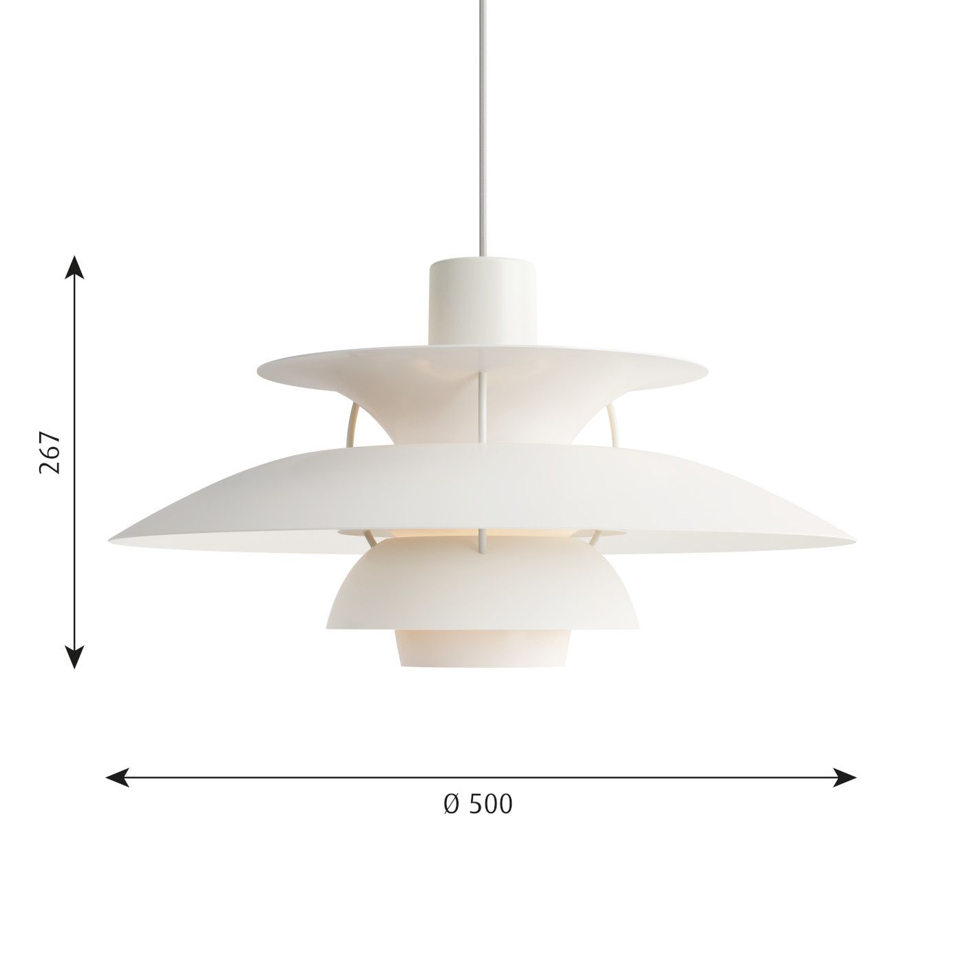 PH 5 hanglamp. Monochrome White