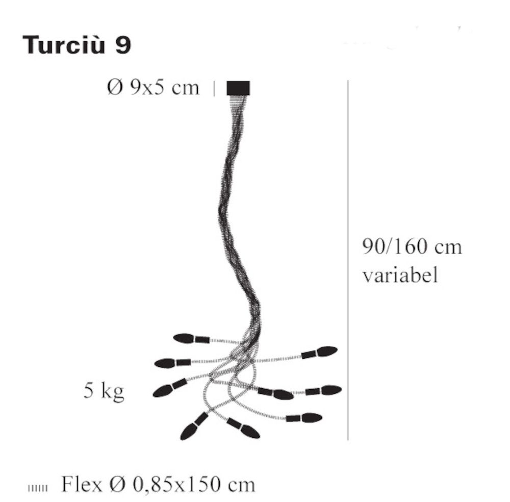 Turciù 9 plafondlamp  