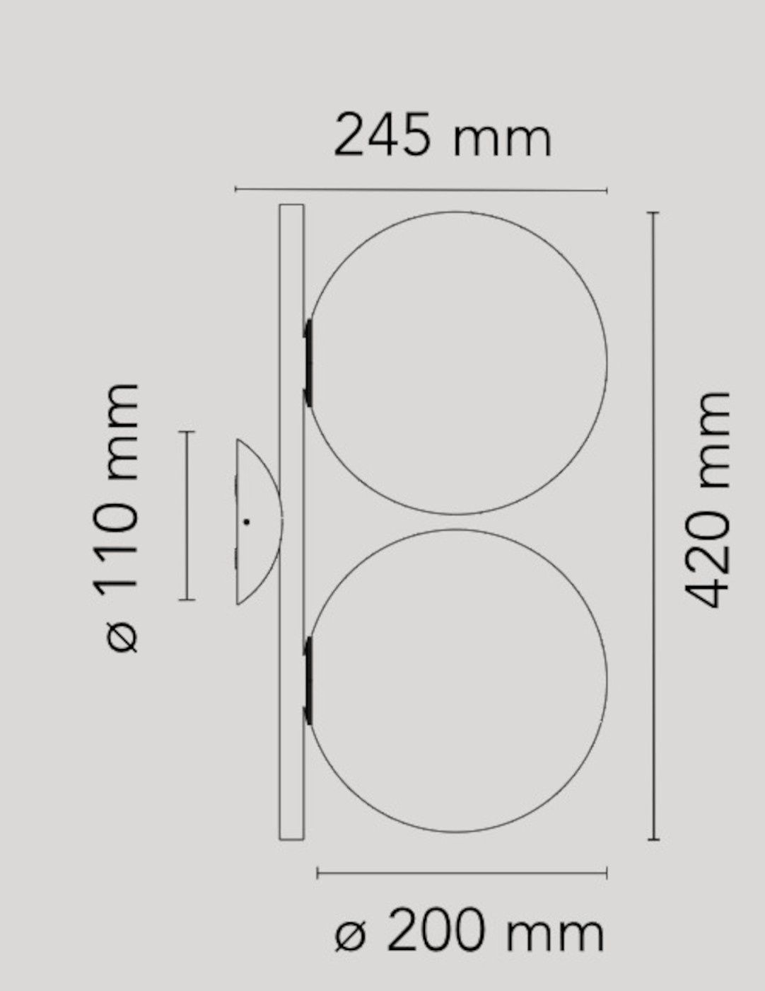 IC Lights C/W1 Double wand/plafondlamp
