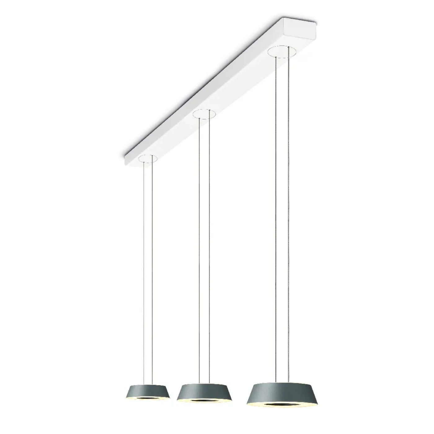 Glance hanglamp drievoudig met  hoogte verstelling  