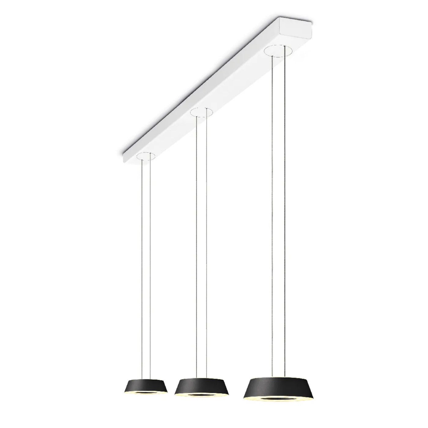 Glance hanglamp drievoudig met  hoogte verstelling  