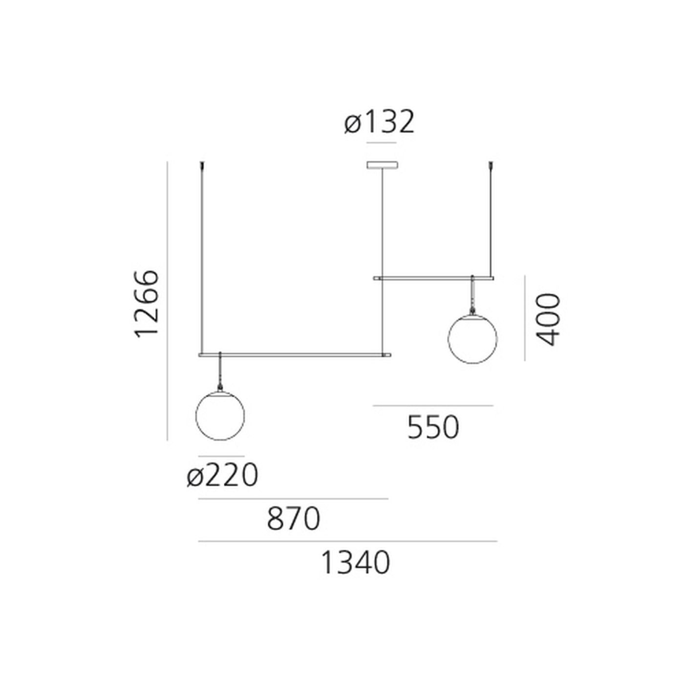 nh S3  2 arms hanglamp