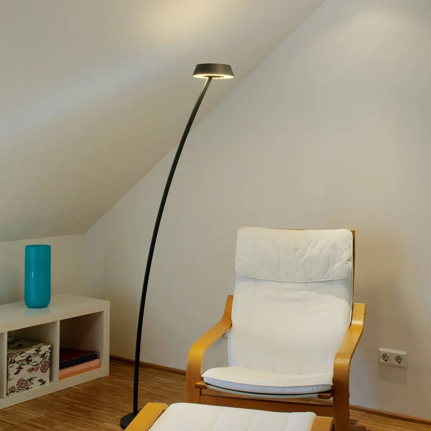 Glance gebogen vloerlamp