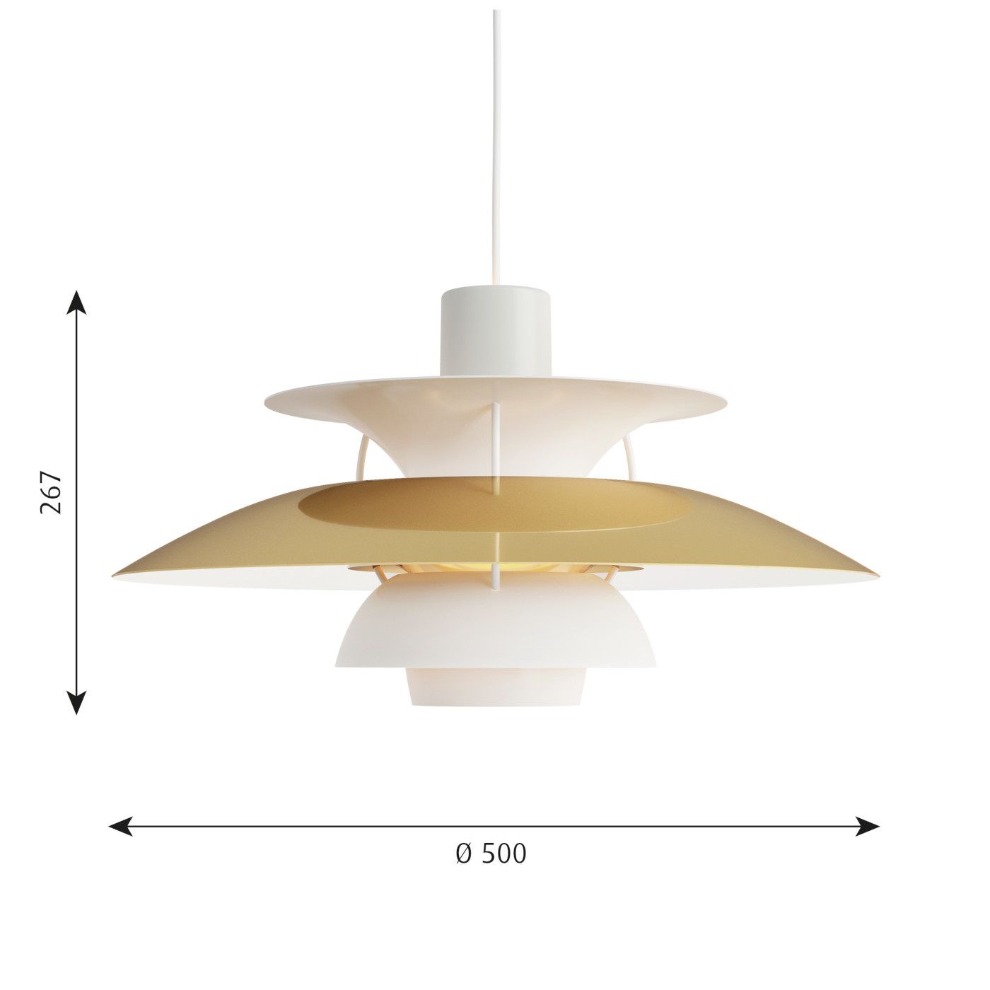 PH 5 hanglamp. Messing