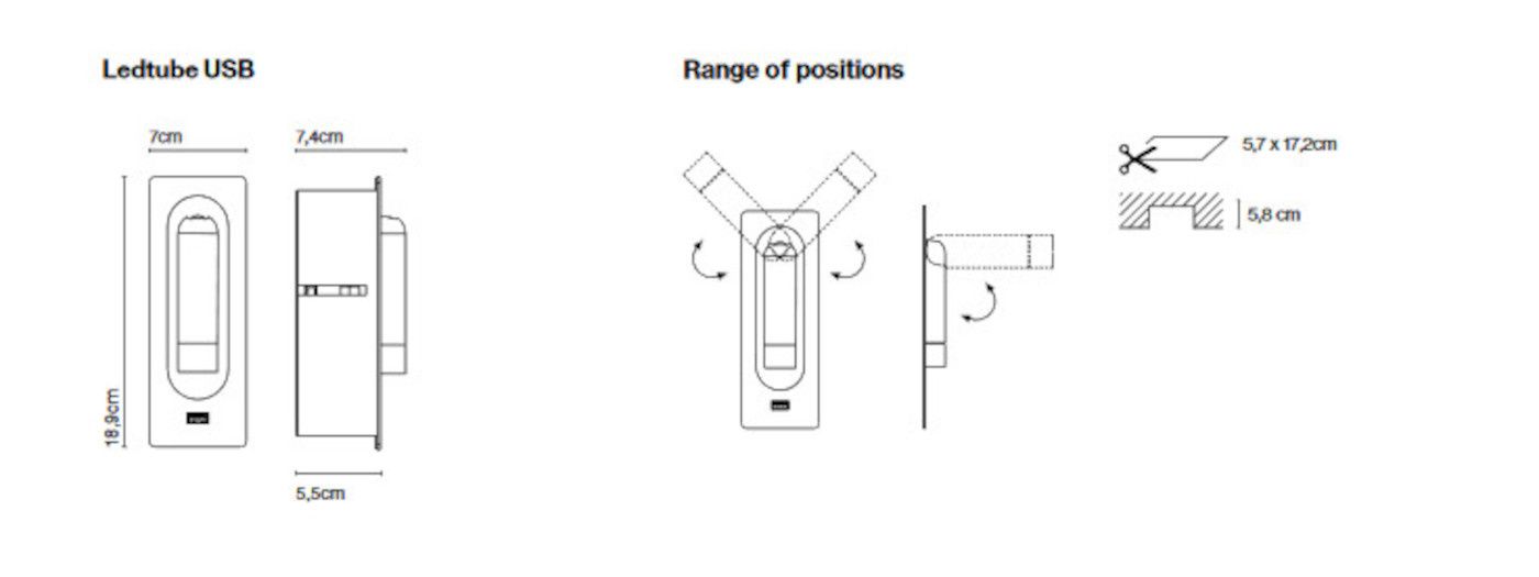 Ledtube RSC USB wandlamp