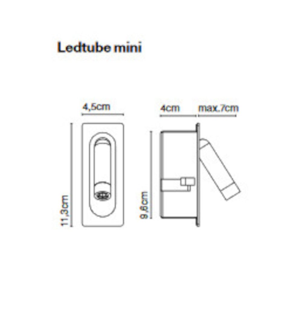 Ledtube mini wandlamp