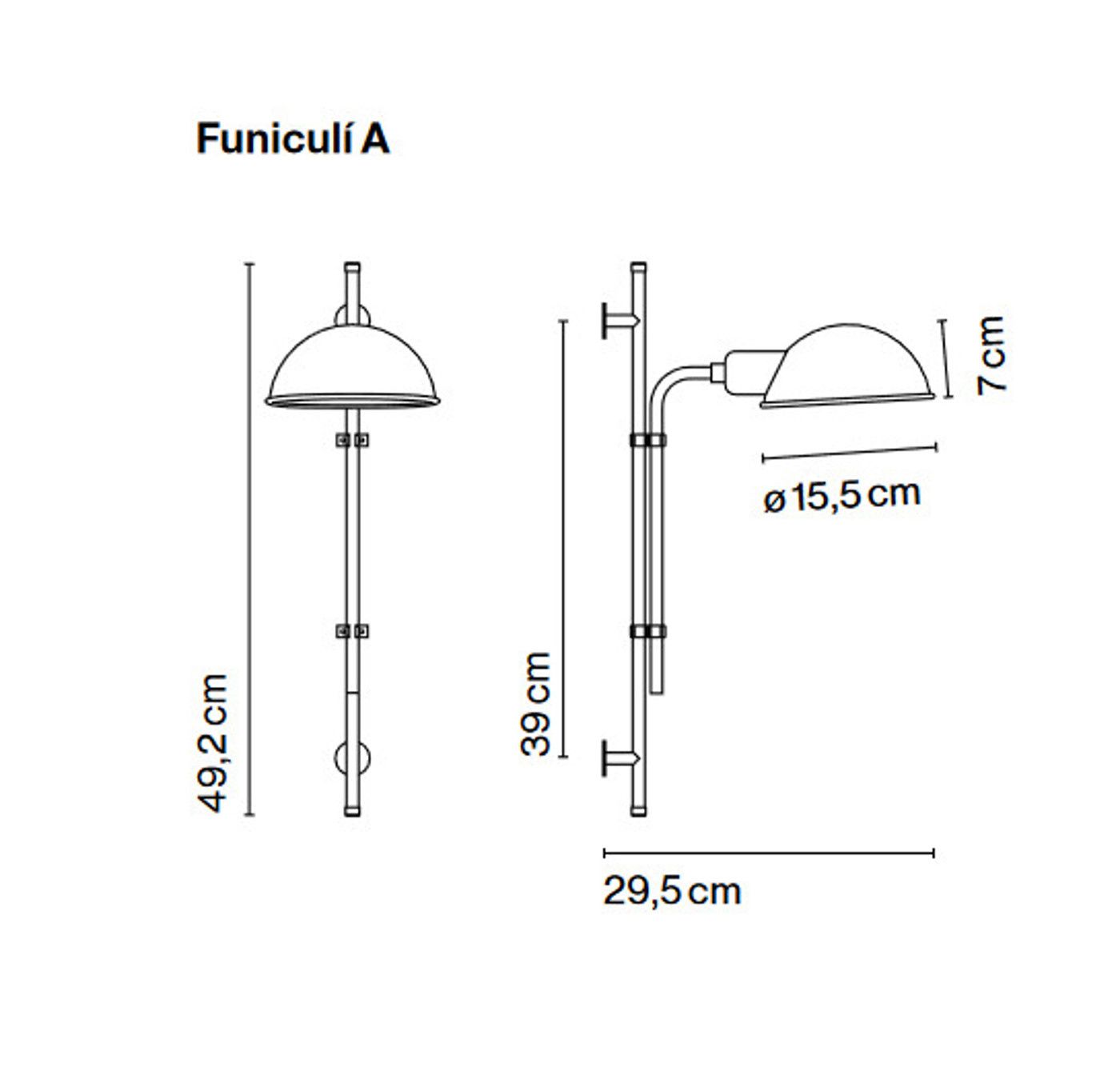 Funiculí A wandlamp