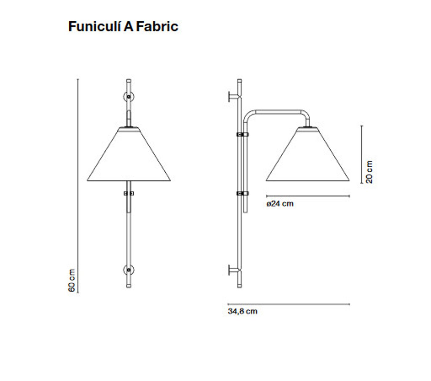 Funiculí A Fabric wandlamp